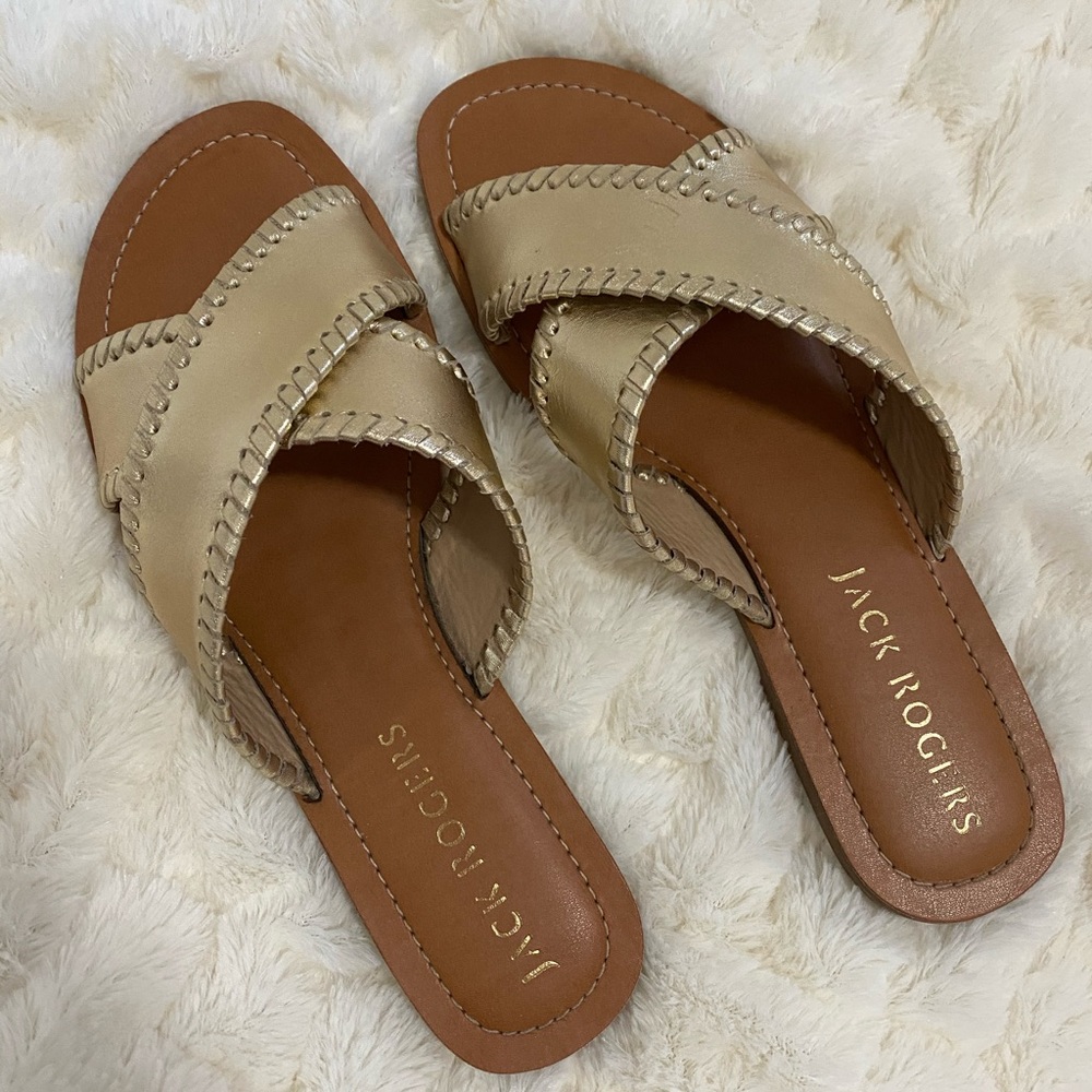 Skiable x Band Jack Rogers Slides Gold